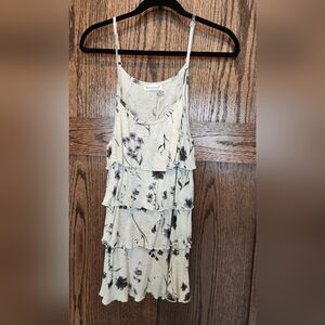 Bearsland Gray Floral Tiered Ruffle NURSING Tank Top